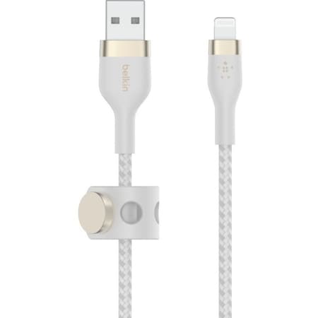 Belkin USB-A TO LTG, BRAID SIL, 2M, WHT CAA010BT2MWH