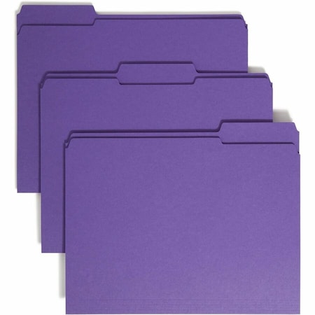 Smead File Folders, 1/3 Cut, Reinforced Top Tab, Letter, Purple, 100/Box 13034
