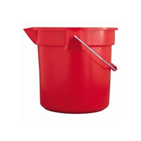 Rubbermaid Commercial Brute Round Bucket, 14 qt, Red 640-FG261400RED