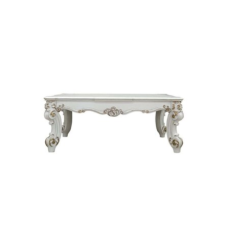 Homeroots 53" Pearl Wood Coffee Table 490585