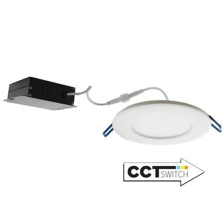 Elco Lighting 4in 120/277/347V LED Recessed Gimbal Downlight, 5-CCT Switch, 650lm, White ERT411CT5BZ