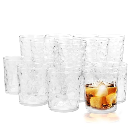 Gibson Home Great Foundations 16 Piece Tumbler and Double Old Fashioned Glass Set in Bubble Pattern 91850.16