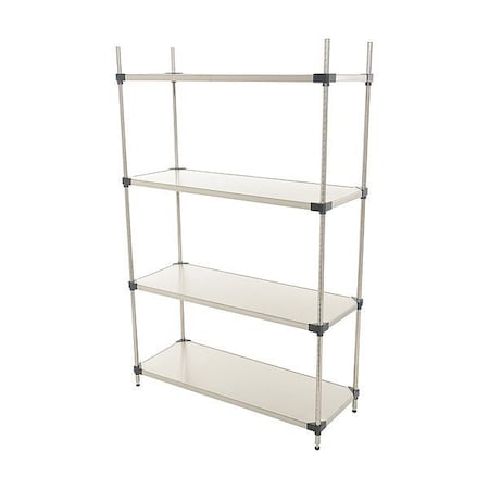 Vestil Metal Shelving Unit, 18"D x 48"W x 74"H, 4 Shelves, Stainless Steel SSS-1848