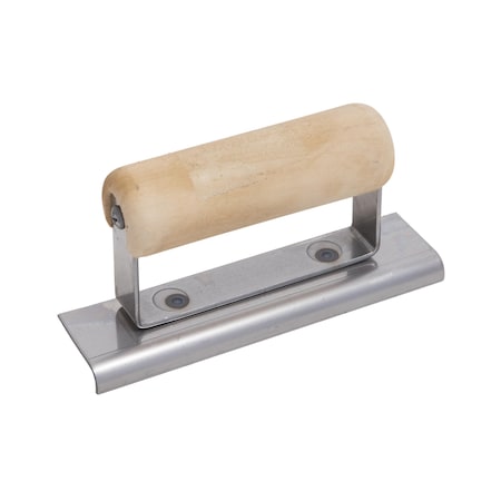 Marshalltown Stainless Steel Hand Edger, Concrete Edger, Straight End, 6 x 2 1/2 inch Edger, 1/4 inch Radius CE502S