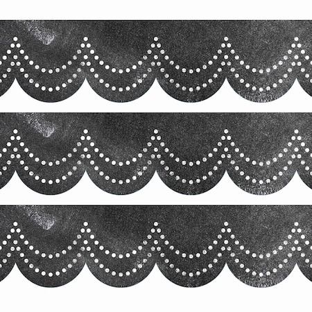 Creative Teaching Press Chalk It Up Dotted Scallops EZ Border, 48 Feet Per Pack, 3PK 10909