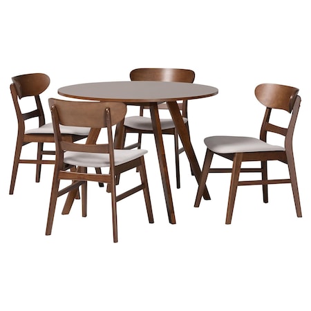 Baxton Studio Reva Wood Dining Set, 5-Piece 268-14657-10808-ZORO