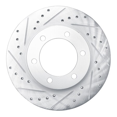 Dynamic Friction Co DFC Brake Rotor - Drilled and Slotted - Silver 631-76123L