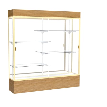 Ghent Lighted Floor Display Case 72x80x16, Mirror, Champange 2176MB-GD-AK