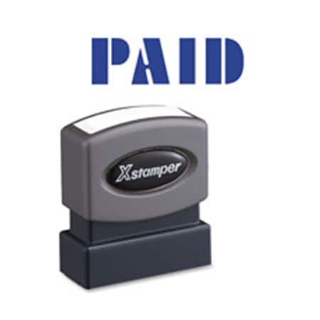 Shachihata Paid Ink Stamp .5 in. x 1.63 in. Blue Ink XST1335