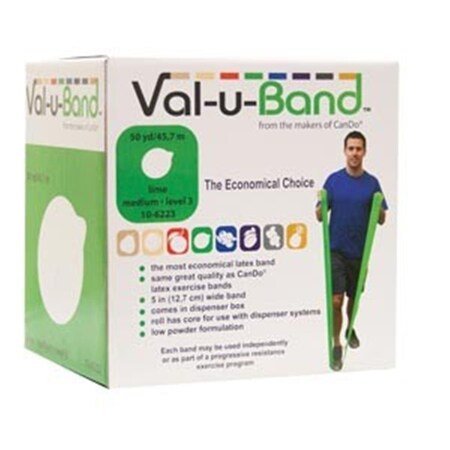 Fabrication Enterprises 50 yards Val-U-Band Exercise Band, Lime, Level 3 FA129175