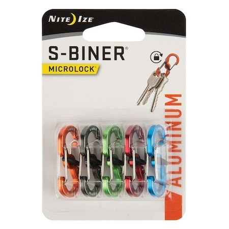 Nite Ize MicroLock, S-Biner Mini Carabiner, 1.41 in OAL, Aluminum, Assorted LSBMA-A2-5R7