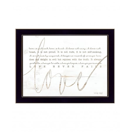 Homeroots Love Never Fails 1 Black Framed Print Wall Art 416102