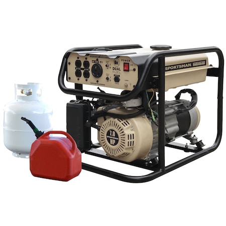 Sportsman Portable Generator, Gasoline/Liquid Propane, 3,500 W Rated, 4,000 W Surge, Recoil Start, 30/20 A GEN4000DF-SS