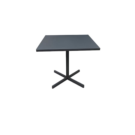 Homeroots 32" Gray Square Aluminum Pedestal Base Dining Table 372206