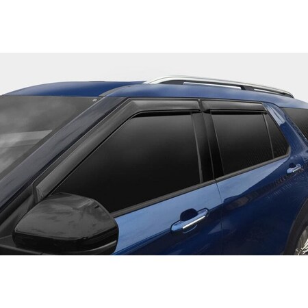 Ventshade Rainguards, Aerodynamic Design, Tape-On, Smoke, Acrylic, Set Of 4 94816