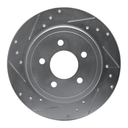 Dynamic Friction Co DFC Brake Rotor - Drilled and Slotted - Silver 631-54194L