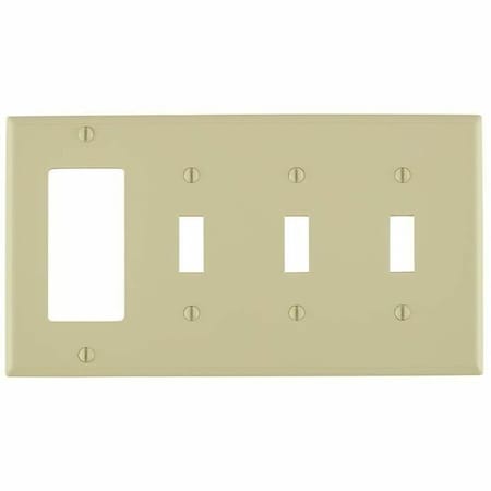Leviton Combination Wallplate, Standard Size, Gang 4, Ivory 80732-I
