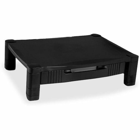 Kantek. Kantek Single Level Height Adjustable Monitor Stand With Drawer, Black MS420