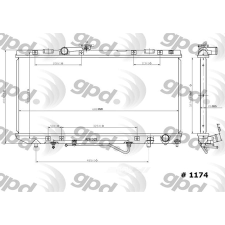 Global Parts Distributors Radiator 1174C