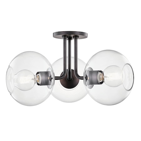 Mitzi Margot 3 Light Semi Flush 7 In. Old Bronze H270603-OB