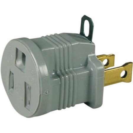 Legrand Adapter, 15 A, 125 V, NEMA: NEMA 1-15P, 5-15R, Gray 210GCC75