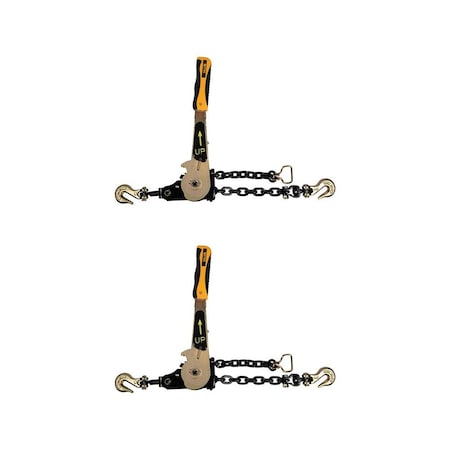 Mytee Products 3/8in - 1/2in Easy Ratchet Chain Binder w/ Swivel Grab Hook, 2PK CB-AEZ38x2