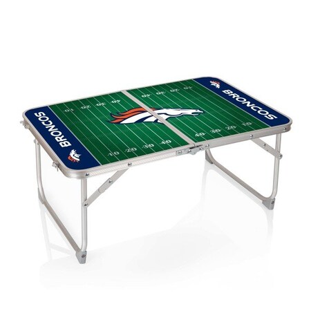 Picnic Time Family Of Brands Denver Broncos - Concert Table Mini Portable Table, (Charcoal Wood Grain) 843-00-141-104-2