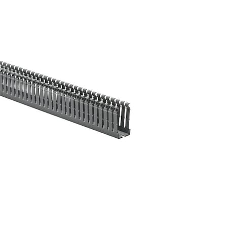 Hellerman Tyton High Density Slotted Wall Wiring Duct, 1 x 2", 6 ft Sections, Adhesive, PVC, Gray, 120ft/ctn, 30PK 184-12001