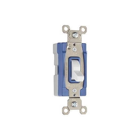 Pass & Seymour Wall Switch, 2 hp, Toggle, 15 A, White PT15AC3w