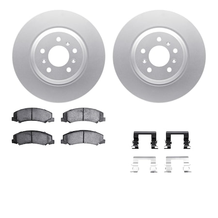 Dynamic Friction Co DFC GEOSPEC Coated Rotors with 5000 Brake Pads - Ceramic and Hardware 4512-46088