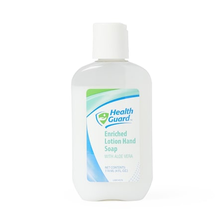 Medline HealthGuard Enriched Lotion Hand Soap with Aloe Vera, Fragrance Free, 4-oz. Bottle, 24PK MSC098104