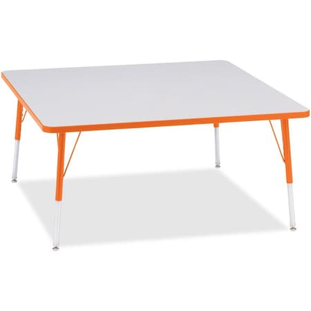 Jonti-Craft Berries Square Activity Table, 48 in. x 48 in., A-height, Freckled Gray/Orange/Gray 6418JCA114