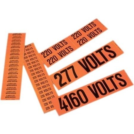 Panduit Voltage Marker, Vinyl, 208 Volts, PK5 PCV-208BY
