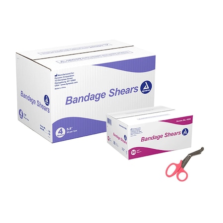 Dynarex Bandage Shears, 5.5", Magenta/Pink, 200PK 4193