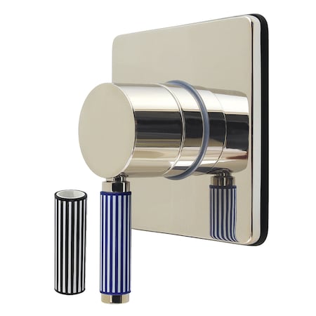 Kingston Brass Single-Handle Six-Way Diverter Valve with Square Trim Kit, Polished Nickel KS4046KPS