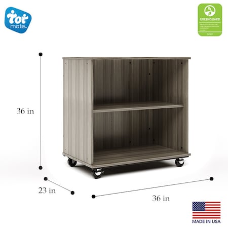 Tot Mate Mobile Wood Cabinet, Shadow Elm, 36 in W x 36 in L x 36 in H x 23 in D TMM512A.M0W92