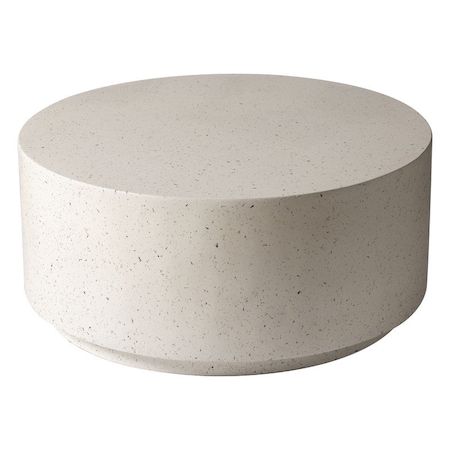 Leisuremod Terra 36 in Round Fiberstone Side Table, Weatherproof, Indoor/Outdoor, Fully Assembled TCT36W