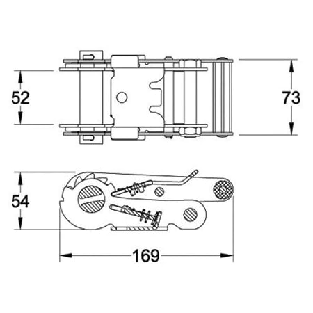 Doleco Ratchet Buckle 2" Standard Handle, 3,666 lbs WLL 58200007