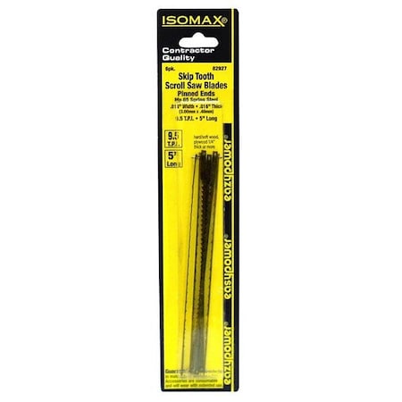 Zoro Select ScrollSawBlade, TPI:9.5, 0.02" thick, PK6 82927