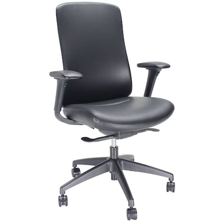 We'Re It LiDO Series High Back Upholstered Office Chair, Eco Leather, Black OFD6800P-BLK