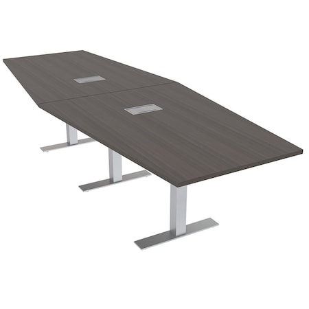Skutchi Designs 12ft Hexagon Conference Table With Power | Harmony Series | 12 Person Meeting Room Table HAR-HEX.IR-48X144-T-K458-ESIL