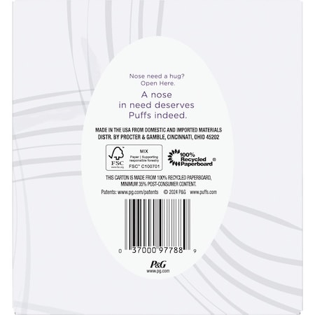 Puffs Ultra Soft Facial Tissue 1 Mega Cube Box, 72-Count 3700097788