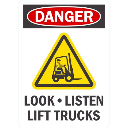 Lyle Look. Listen Lift Trucks (with Graphic), 10x14, Non-Reflective, White G-1232-NA_10x14
