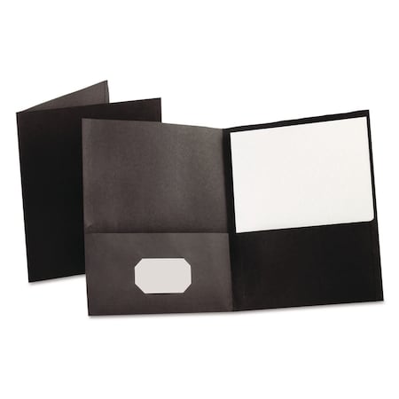 Oxford Two Pocket File Folder 8-1/2 x 11", Black, PK25 57506