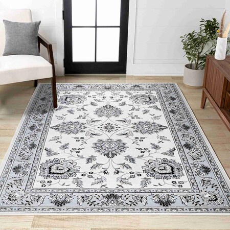 Jonathan Y Cherie French Cottage Cream/Light Gray 5 ft. x 8 ft. Area Rug MDP505F-5