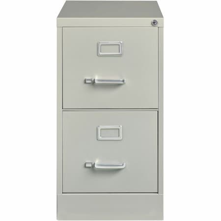 Lorell Fortress Series 2-Drawer Vertical File Cabinet, 15" x 25" x 28.4", Gray LLR60654