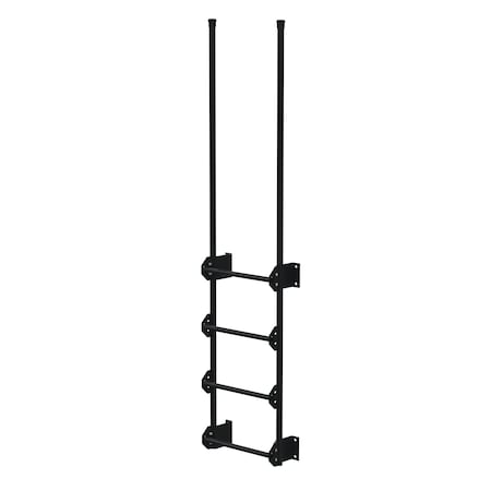 Vestil Steel Walk Through Dock Ladder 4 Step 300 Lb. Capacity Black DKL-4-BK