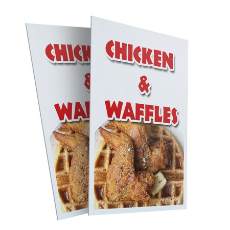 Signmission Chicken & Waffles, Plastic Signs Only 24 Inch x 36 Inch, Corrugated Plastic, 2PK CSB-2436-2PACK-Chicken & Waffles