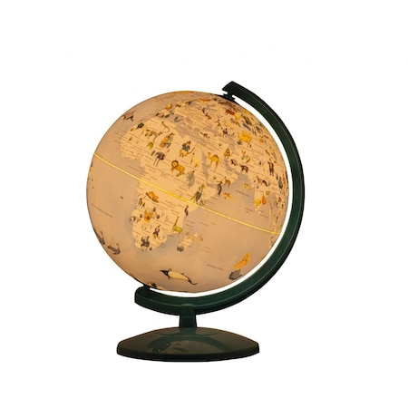 Homeroots 13" Animals of the World Acrylic Globe With LED and Night Light 468342