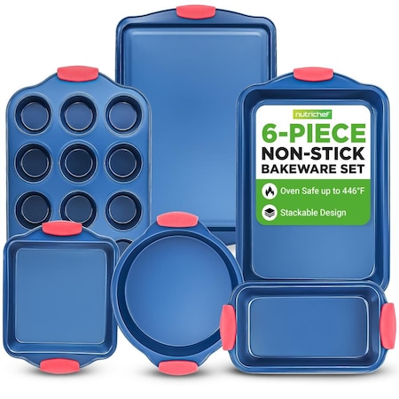 Nutrichef 6-Piece Non Toxic Bakeware Set NCSBSBL6